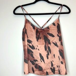 NWT Express Women Open Back‎ Purple and Pink Silky Waist Length Cropped Tank Top